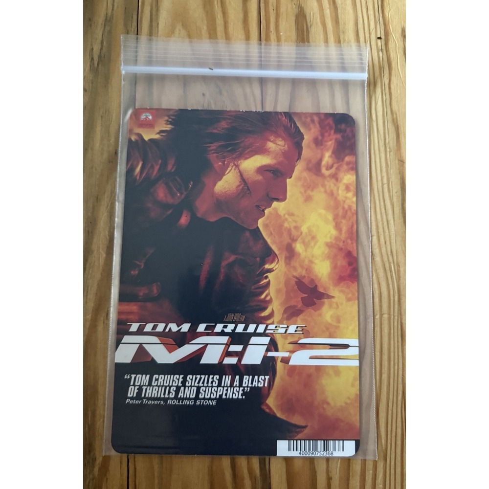 M:I-2 MISSION IMPOSSIBLE 2- TOM CRUISE - BLOCKBUSTER BACKER CARD 5"X8" NO MOVIE